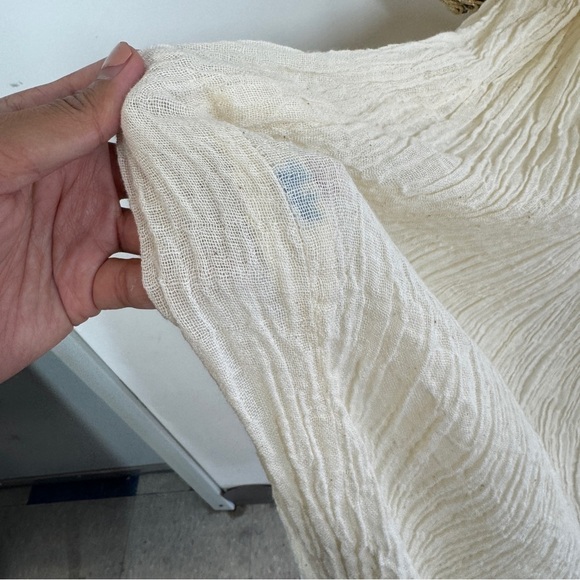 Vintage Ethiopian Cream Boho Maxi Dress Beaded Sequin Embroidered Ethnic - Picture 12 of 15